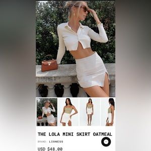 Princess Polly Lola Skirt in Oatmeal XXS